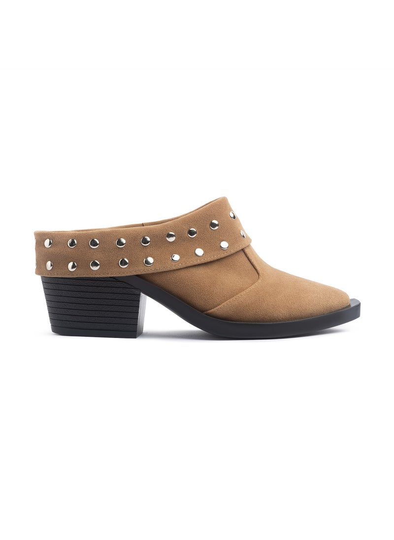 TGS Studded Suede Heel Mules  - Image 1