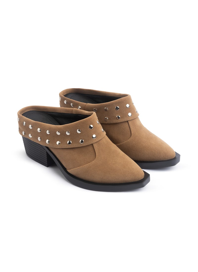 TGS Studded Suede Heel Mules  - Image 2