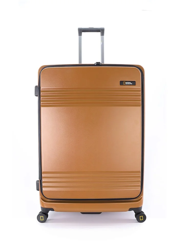 NATIONAL GEOGRAPHIC National Geographic Lodge Check-In Large Travel Suitcase, 100% PC Durable Lightweight Hard Shell Expandable Luggage, 4 Double Wheel, TSA Lock Trolley Bag Copper (71 cm/24 Inch).
