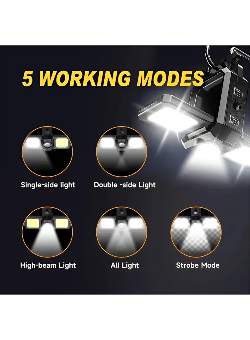 Taimi COB LED Keychain Flashlight, 1000 Lumens, USB Type-C Rechargeable, Portable Flashlight with Magnetic Base for Emergency Situations, Camping, and Hiking - Image 3