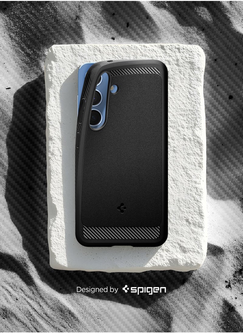 Spigen Rugged Armor MagFit Galaxy S25 Case Cover with MagSafe and Carbon Fiber Textures (2025) - Matte Black  - Image 3