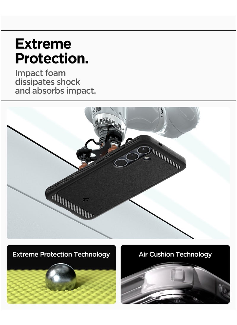 Spigen Rugged Armor MagFit Galaxy S25 Case Cover with MagSafe and Carbon Fiber Textures (2025) - Matte Black  - Image 5