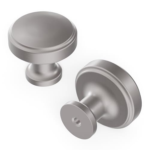 Hickory Hardware Kitchen Cabinet Knob, Quality Drawer and Dresser Knob, Handle Pulls for Cabinet Doors, Bathroom Drawers, 1-1/4 Inch, Satin Nickel, Piper Collection - Image 1