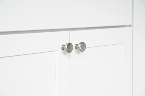 Hickory Hardware Kitchen Cabinet Knob, Quality Drawer and Dresser Knob, Handle Pulls for Cabinet Doors, Bathroom Drawers, 1-1/4 Inch, Satin Nickel, Piper Collection - Image 4