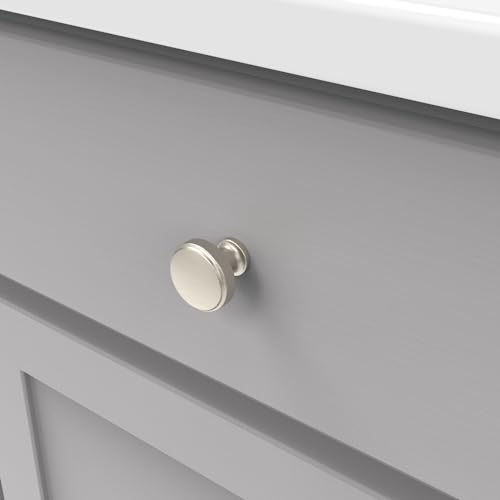 Hickory Hardware Kitchen Cabinet Knob, Quality Drawer and Dresser Knob, Handle Pulls for Cabinet Doors, Bathroom Drawers, 1-1/4 Inch, Satin Nickel, Piper Collection - Image 3