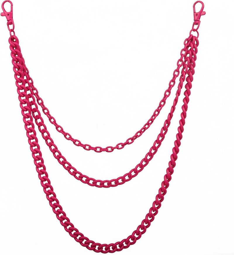 Lainrrew Trousers Chain, Pants Chain Belt Chain Wallet Chain Pocket Chain Hip Hop Punk Jeans Chain Key Chain Goth Accessories for Eboy Egirl Women Men (Rose) - Image 1