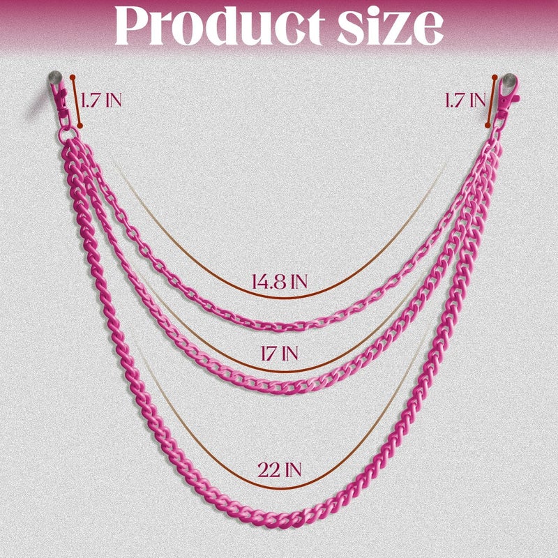 Lainrrew Trousers Chain, Pants Chain Belt Chain Wallet Chain Pocket Chain Hip Hop Punk Jeans Chain Key Chain Goth Accessories for Eboy Egirl Women Men (Rose) - Image 2