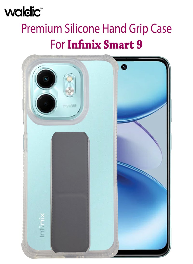 Waldic Infinix Smart 9 Case | Designed for Infinix Smart 9 | Slim TPU Airbag Bumper Shock Absorption Rubber Soft Silicone Case Cover Fit for Infinix Smart 9 | Grey - Image 1