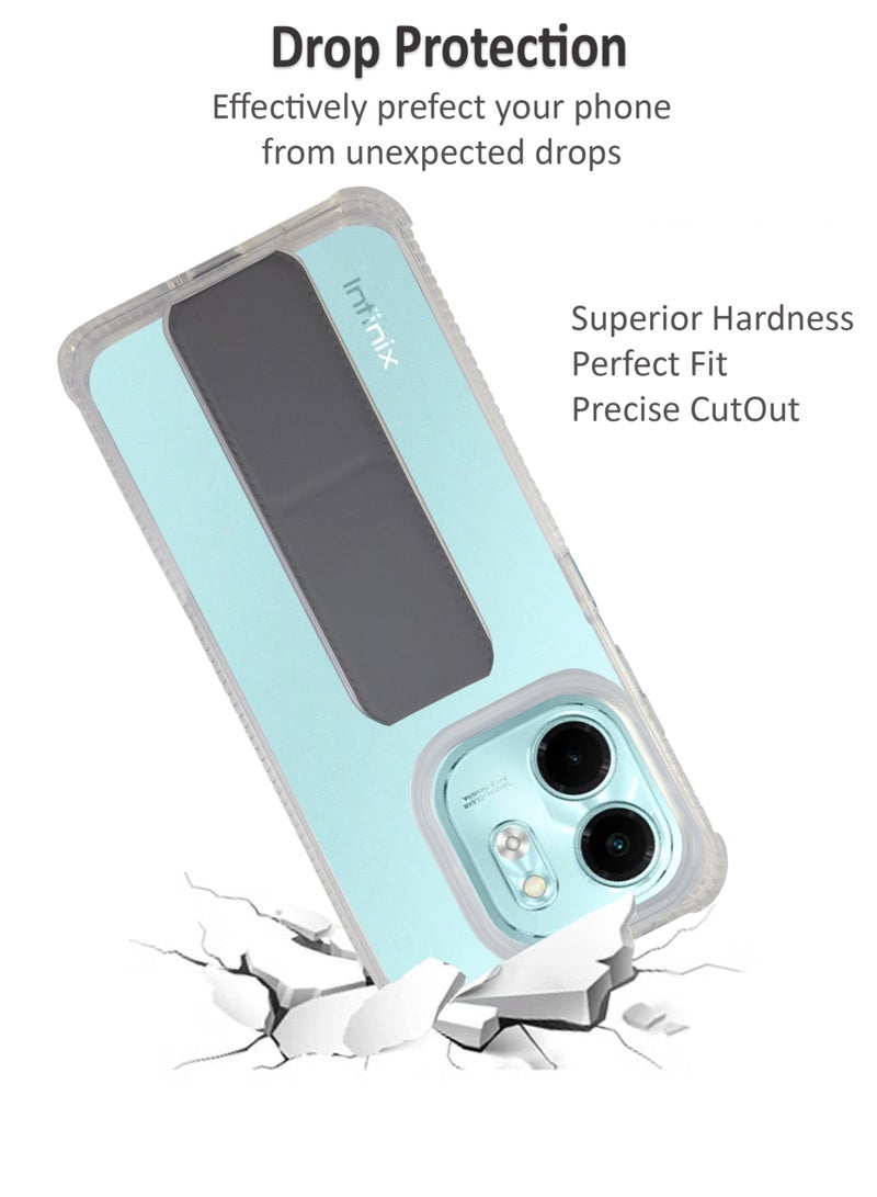 Waldic Infinix Smart 9 Case | Designed for Infinix Smart 9 | Slim TPU Airbag Bumper Shock Absorption Rubber Soft Silicone Case Cover Fit for Infinix Smart 9 | Grey - Image 4