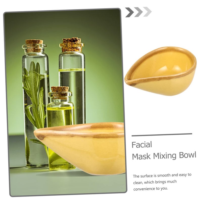 1pc Yellow Ceramic Modern Accent Tray Facial Mixing Bowl Condiment Soy Sauce Plate Coffee Dip Makeup Pallet Replacement Dish Burner - Image 5
