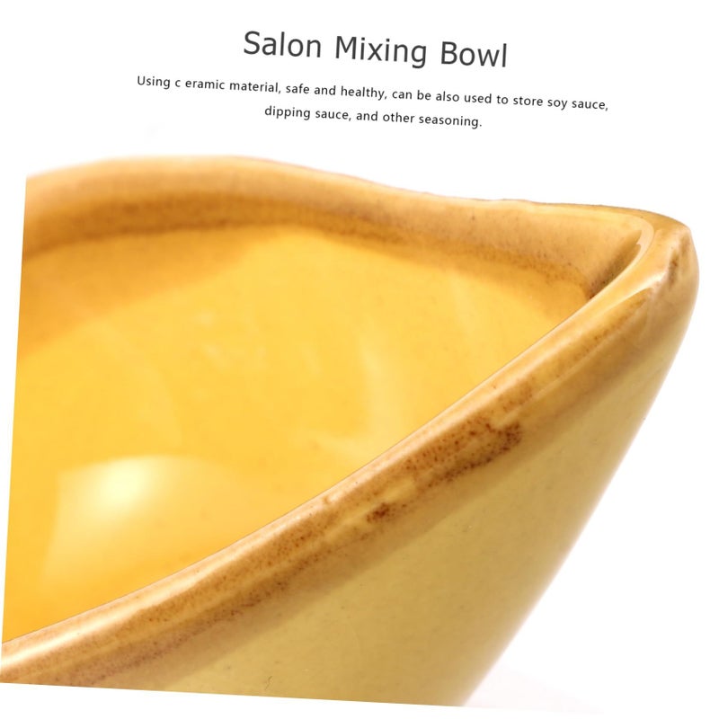 1pc Yellow Ceramic Modern Accent Tray Facial Mixing Bowl Condiment Soy Sauce Plate Coffee Dip Makeup Pallet Replacement Dish Burner - Image 4