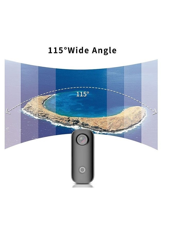 SJCAM SJCAM C100+ Small Action Camera, 4K 30FPS Waterproof Sports Video WiFi 15MP , mini Camera with Wearable Accessories for Travel, Sports, Vlog , hidden spy camera,Rechargeable,built-in magnetic strip  - Image 5