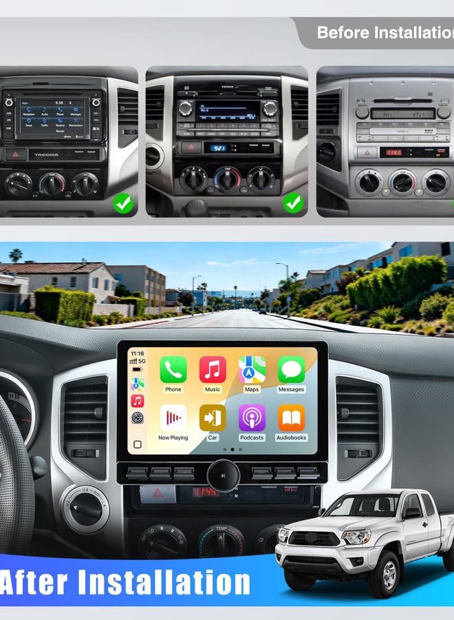 AINAVI 10 inch Car Stereo Dash Kit Replacement for Toyota Tacoma Radio Upgrade 2005-2015,QLED Touch Screen Head Unit w/Wired Wireless CarPlay Andriod Auto GPS Navigation 5GWiFi FM/AM Radio Knob (4+64G) - Image 2