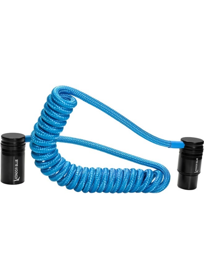Kondor Blue Coiled Low-Profile Right-Angle XLR Cable, 12-24" Blue, 3-Pin Male to Female - Image 2