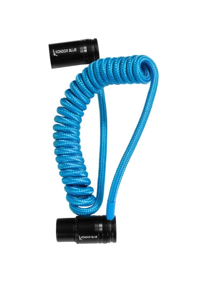 Kondor Blue Coiled Low-Profile Right-Angle XLR Cable, 12-24" Blue, 3-Pin Male to Female - Image 3