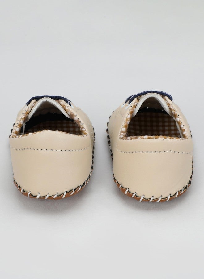 PureSole Baby Soft Sole Moccasins - Pink Leather Crib Shoes with Lace-Up Design for Girls, Newborn to Toddler (6-12 Months) (CREAM BROWN) - Image 5