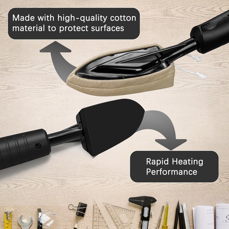 Limsas Edge Banding Iron with LCD Display,Adjustable 212-428℉ (100-220℃),Metal Stand,65 IN Power Cord,3 Replaceable Socks,Precision Control Sealing Iron for Furniture Edges & Models - Image 5