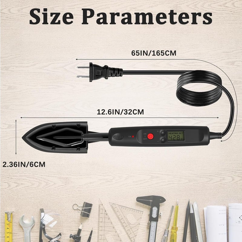 Limsas Edge Banding Iron with LCD Display,Adjustable 212-428℉ (100-220℃),Metal Stand,65 IN Power Cord,3 Replaceable Socks,Precision Control Sealing Iron for Furniture Edges & Models - Image 4