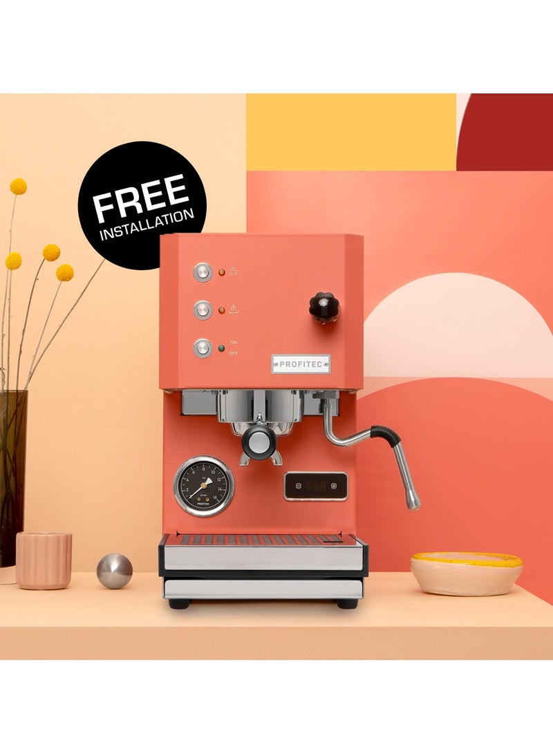 PROFITEC Go Espresso Machine - Compact Single Boiler Coffee Maker with PID Temperature Control, Commercial-Grade Portafilter, and Built-In Steam Wand for Perfect Espresso and Cappuccino Brewing - Red - Image 1