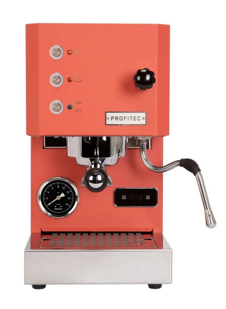 PROFITEC Go Espresso Machine - Compact Dual Boiler Coffee Maker with PID Temperature Control, Commercial-Grade Portafilter, and Built-In Steam Wand for Perfect Espresso and Cappuccino Brewing - Red  - Image 1