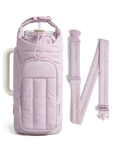 BAGSMART Water Bottle Holder Bag with Strap 4032 oz Crossbody Bag Gym Accessories Sling Purses for Women Purple - Image 1