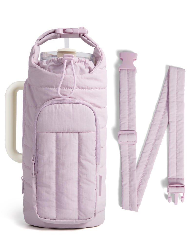 BAGSMART Water Bottle Holder Bag with Strap 4032 oz Crossbody Bag Gym Accessories Sling Purses for Women Purple - Image 2