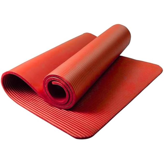 ROMIX Yoga Mat 10Mm Extra Thick Non-Slip Unisex Exercise Mat 180X60Cm, Multi-Purpose Nbr Foam Fitness Mat With Carry Bag & Strap For Yoga, Pilates, Stretching, Gymnastics, Meditation & Home Workout (Red) - Image 1