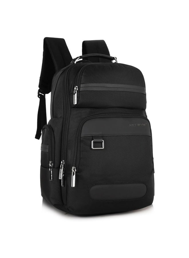 هاف مون Half Moon Backbencher Unisex School Bag/ 15.6 inch 4 Compartment Laptop/College Bagpack/Office Back Packed for Unisex | School Bags for Boys Girls with Small Pockets & Laptop Compartment (Tech Black) - Image 4
