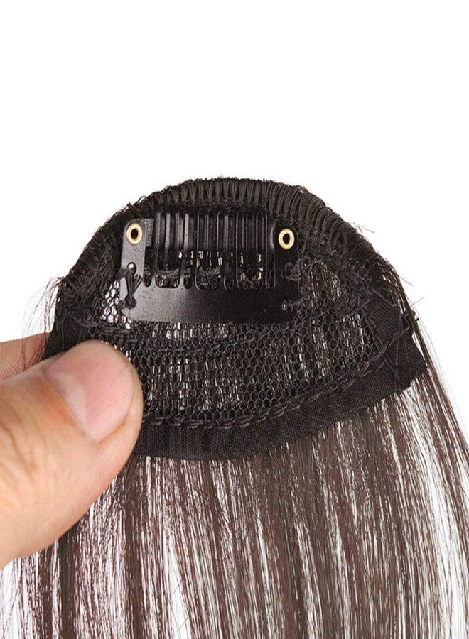 Wixine 1Pcs Light Brown Thin Neat Air Bangs Remy Human Hair Extensions Clip in on Fringe Front Hairpiece - Image 4