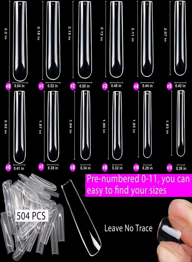 AITRAI 504pcs 3XL Square Nail Tips, AITRAI Extra Long Full Cover Nail Tips for Acrylic Nails Professional, No C Curve Acrylic Clear Nail Tips with 2pcs Files for Nail Salon Home, 12 Sizes - Image 2