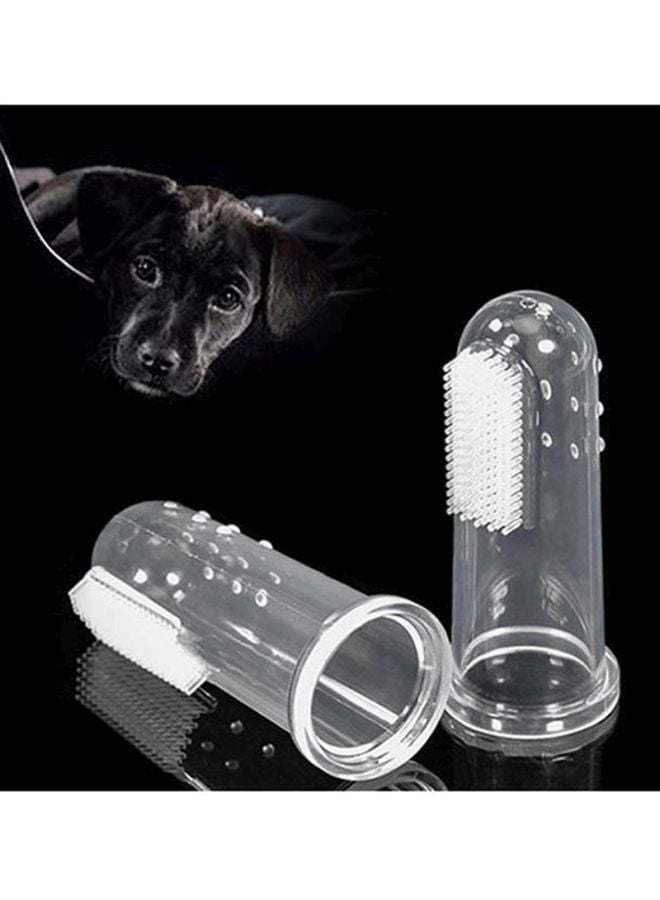 Soft Bristle Pet Teething Gum Massager Transparent 2.4x5.4cm - Image 2