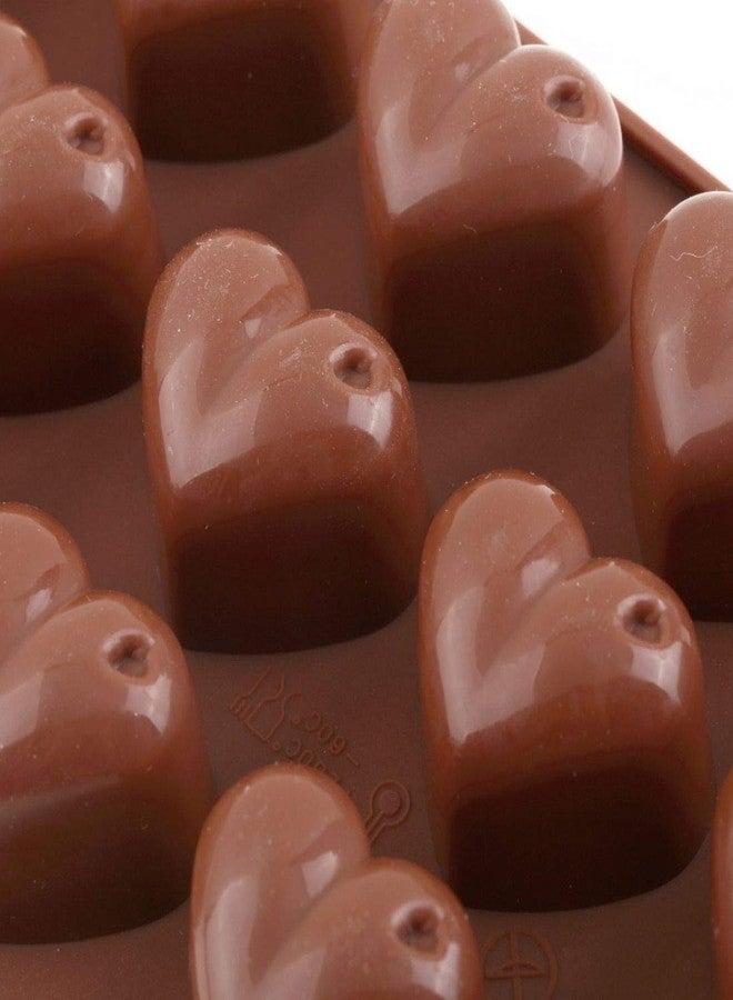 BESTOW® Silicone Heart Shape Bakeware Chocolate Mould Tray, Brown - Image 3