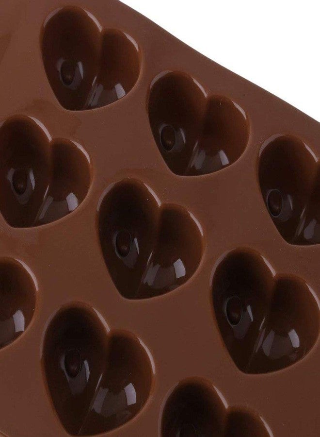 BESTOW® Silicone Heart Shape Bakeware Chocolate Mould Tray, Brown - Image 5