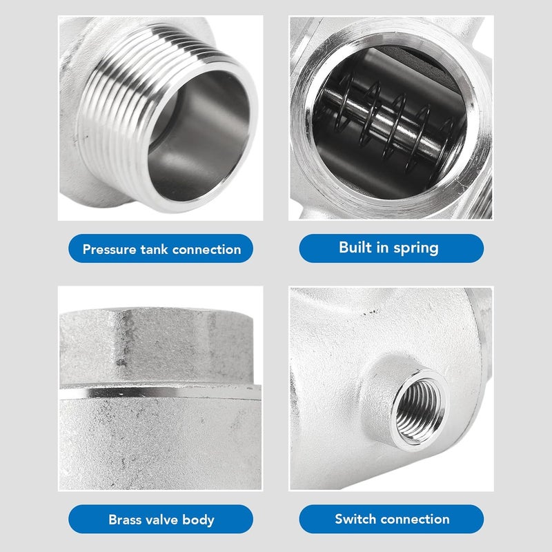 5 Way Check Valve DN32 High Pressure Spring Loaded Backflow Preventer for Water Air Fluid Systems Aluminium Alloy Male Female Thread - Image 2