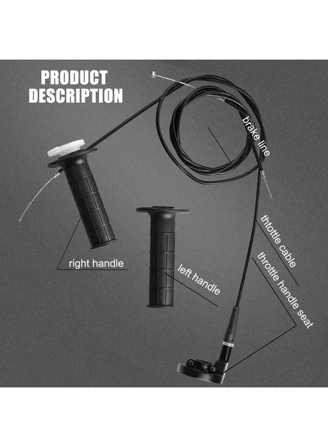 1pc Black Off Road Motorcycle ATV Dirt Bike Throttle Grip Assembly 50 250CC With Gas Pedal Handlebar Clamp And Accelerator Cable 35 43inch Long ATV Parts Easy Installation Reliable Performance High Quality Cable - Image 4