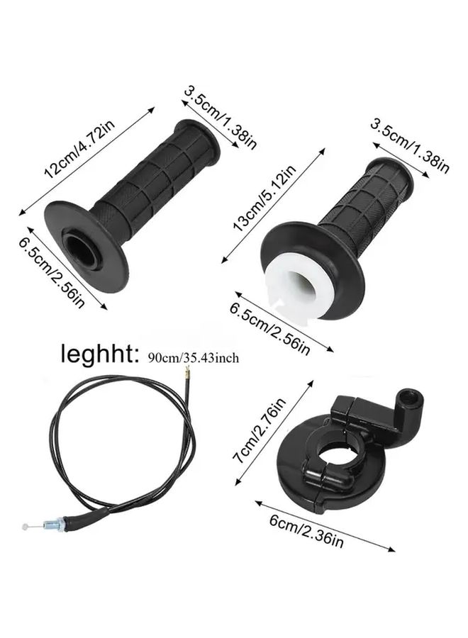 1pc Black Off Road Motorcycle ATV Dirt Bike Throttle Grip Assembly 50 250CC With Gas Pedal Handlebar Clamp And Accelerator Cable 35 43inch Long ATV Parts Easy Installation Reliable Performance High Quality Cable - Image 2