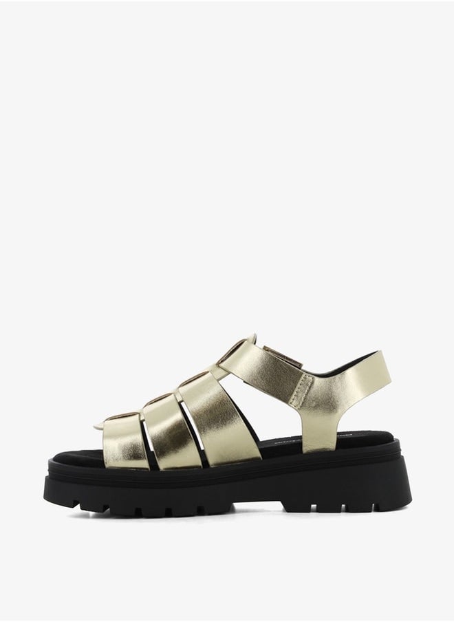 SJ - Women's Chunky Sole Strap Sandals with Buckle Closure - Image 1