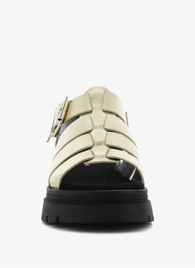 SJ - Women's Chunky Sole Strap Sandals with Buckle Closure - Image 1