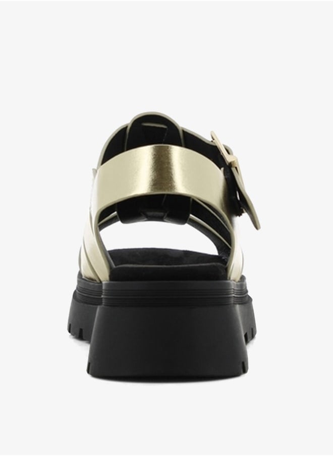 SJ - Women's Chunky Sole Strap Sandals with Buckle Closure - Image 1