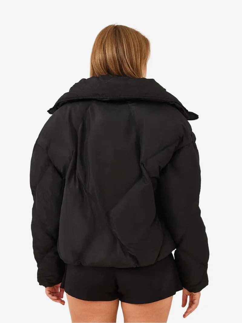 Bianco Lucci Black LUCCI Oversized Puffer Coat for Women | Best Price UAE
