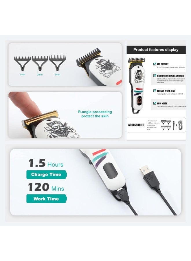 ماكينة حلاقة V-971 الإحترافيه بشاشة ليد ملونه تعمل حتي ساعتين متواصلين - Image 2