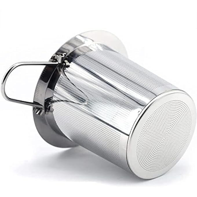 U-HOOME Tea Steeper Extra Fine Tea Infusers For Loose Tea 188 Stainless Steel Tea Strainers Foldable Handle Tea Diffuser With Lid Loose Leaf Tea Infusers Suitable For Cups Mugs Teapots 1Pcs - Image 3
