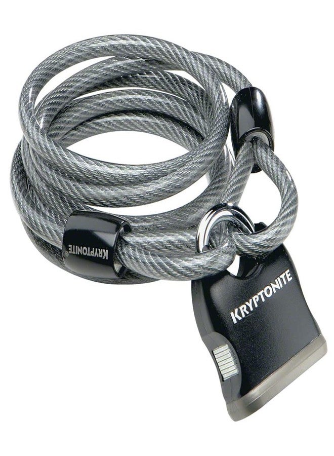 Kryptonite 210412 KryptoFlex Black 5/16" x 60" (818) Looped Cable and Keyed Padlock - Image 1