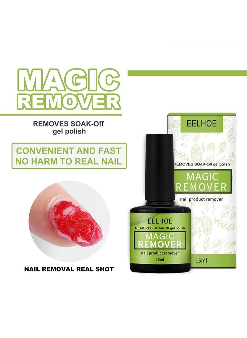 EELHOE - 2 Pack Gel Nail Polish Remover, 2-3 Min Quickly Remover Nail Polish, No Harm to Skin/No Irritating Odor/No Need For Foil, Soaking or Wrapping, Easy to use - Image 1
