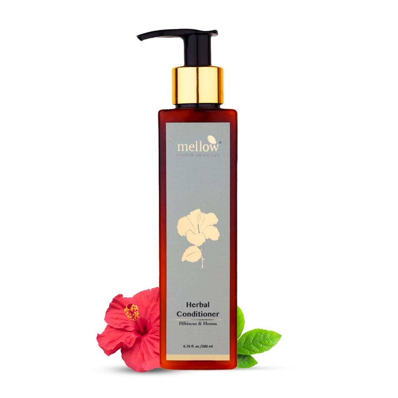 Mellow Herbals Hibiscus Conditioner 200 ml for smooth shiny hair Helps In Improving Hair strength Deep Conditioning helps in reducing hair fall for all hair type - Image 1