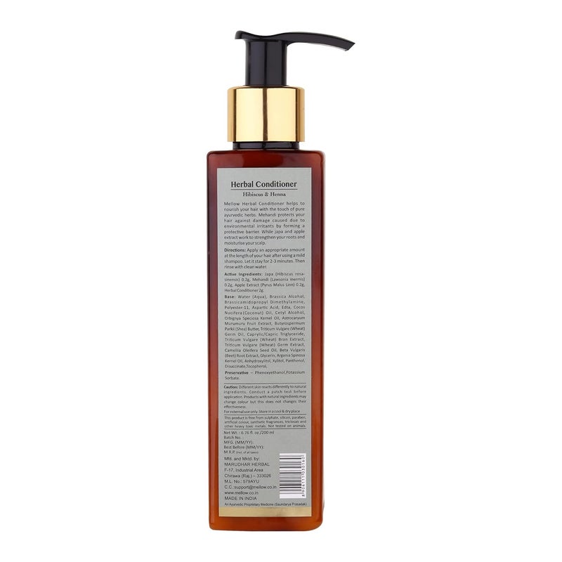 Mellow Herbals Hibiscus Conditioner 200 ml for smooth shiny hair Helps In Improving Hair strength Deep Conditioning helps in reducing hair fall for all hair type - Image 2