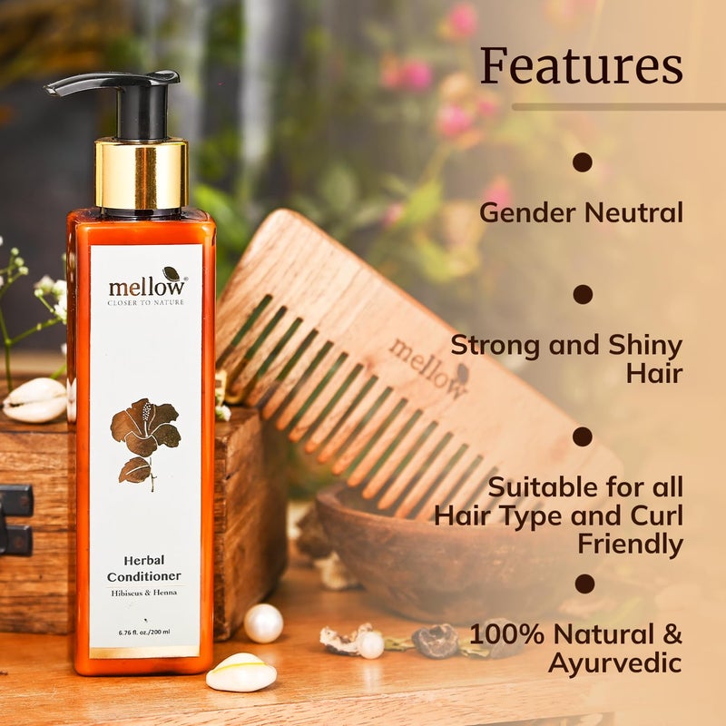 Mellow Herbals Hibiscus Conditioner 200 ml for smooth shiny hair Helps In Improving Hair strength Deep Conditioning helps in reducing hair fall for all hair type - Image 5