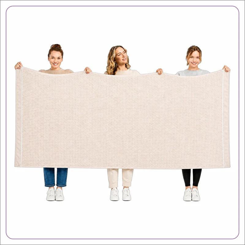 Donetella Bath Sheet (1 Piece, 90x180 cm) – Microfiber 310 GSM Waffle Weave Ultra Soft & Highly Absorbent Quick Dry Large Bath Sheet, Lightweight Solid Bath Sheet for Bathroom, Gym, Spa & Travel.