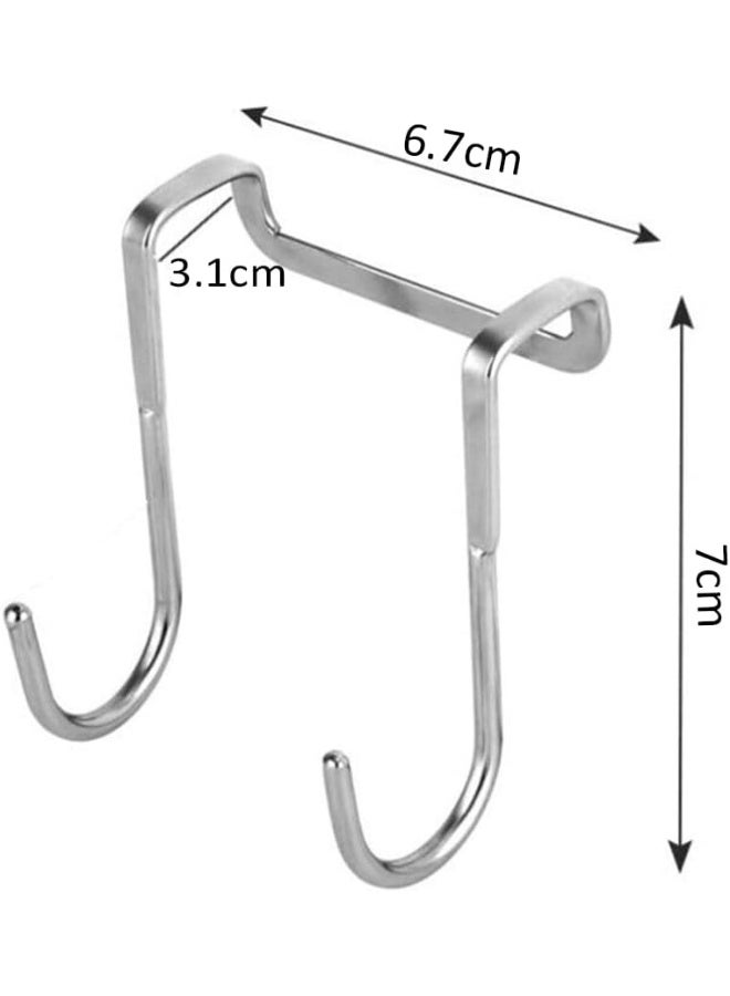 Rubik Over Door Hooks S Shaped, 2 Pack Stainless Steel Heavy Duty Coats Towel Hats Clothes Hanging Hooks for Kitchen Bathroom Bedroom and Office  - Image 3