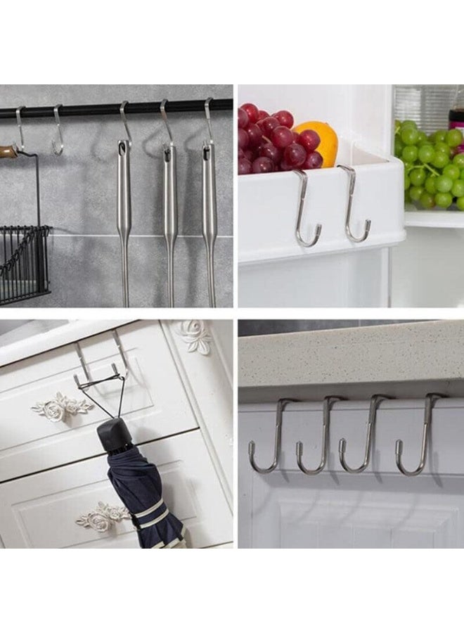 Rubik Over Door Hooks S Shaped, 2 Pack Stainless Steel Heavy Duty Coats Towel Hats Clothes Hanging Hooks for Kitchen Bathroom Bedroom and Office  - Image 4
